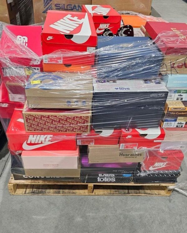 pallet of sneakers